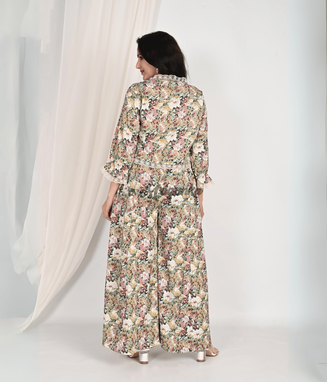 Shop Stylish Printed Co Ord Sets Online at Mriganka | Crop Top with Flared Pant - Cotton Fabric