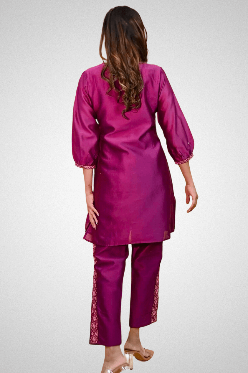 Shop Chanderi Co Ord Sets with Lining Online at Mriganka