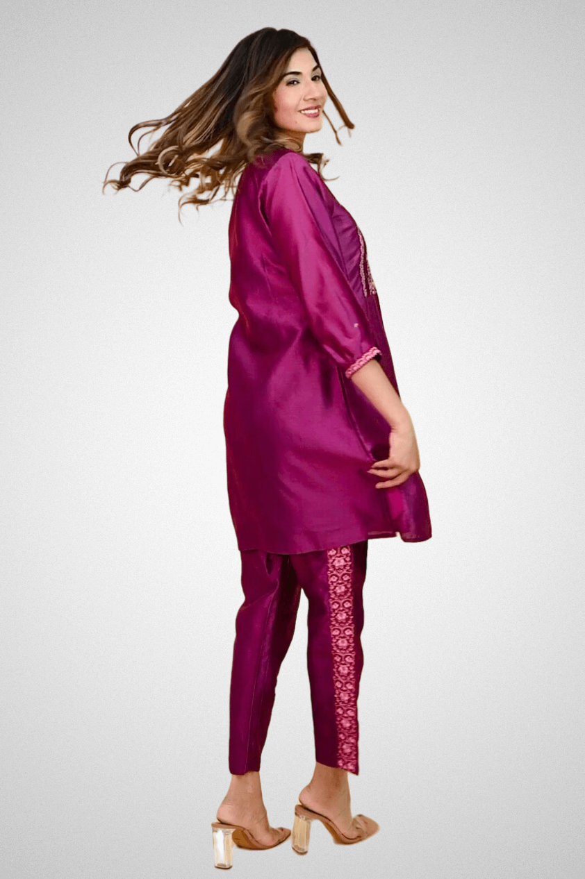 Shop Chanderi Co Ord Sets with Lining Online at Mriganka
