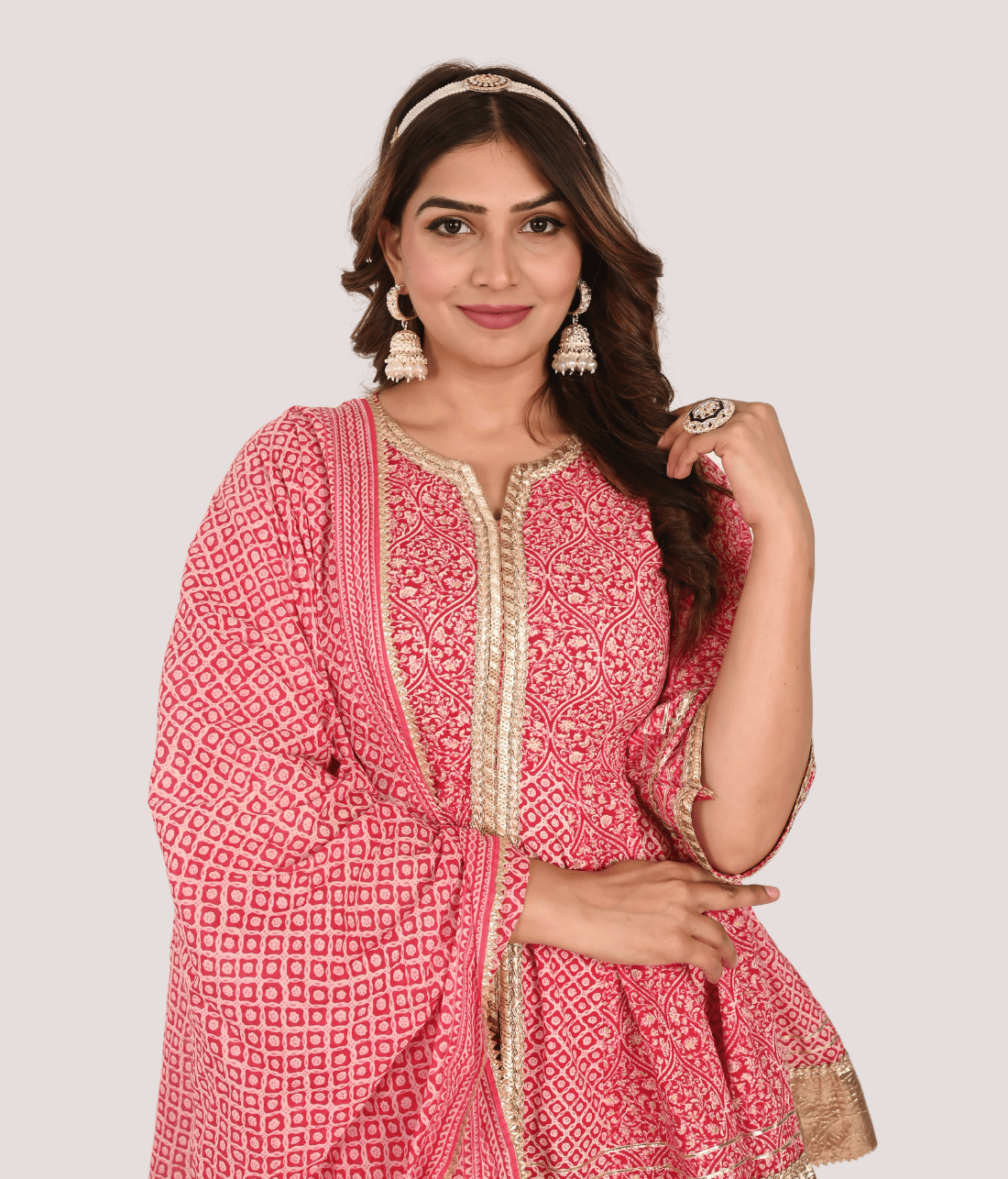 Buy Online Peplum with Sharara Set Embellished with Gota and Lace from Mriganka