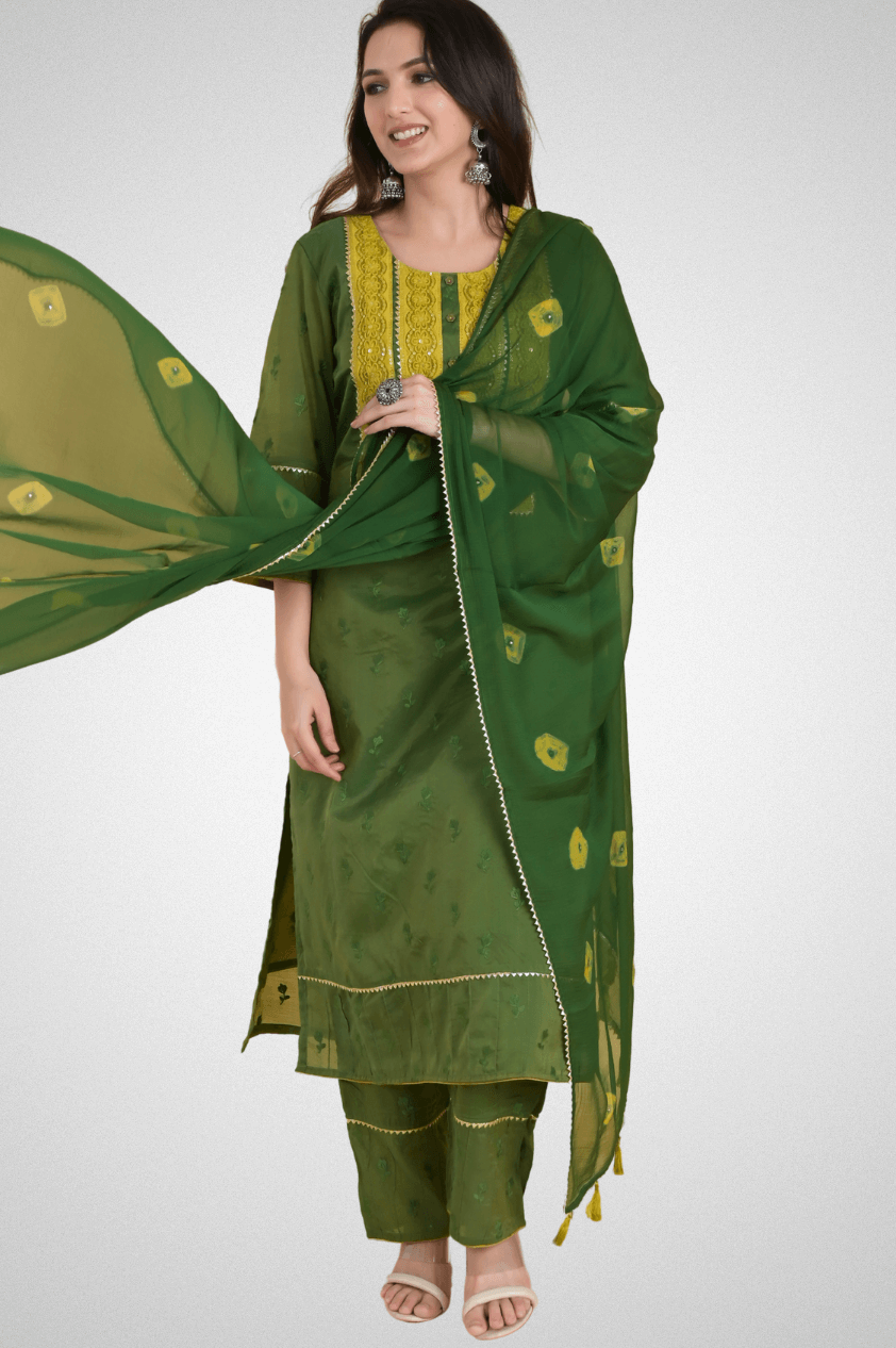 Shop Exquisite Banarsi Handloom Chanderi Suit Sets Online at Mriganka