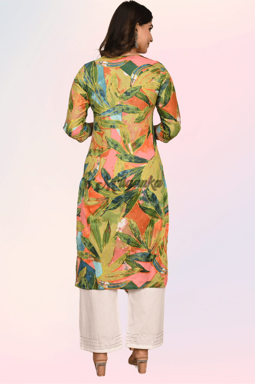 Straight Suit Set | Pure Cotton Fabric | Floral Pattern - Buy at Mriganka
