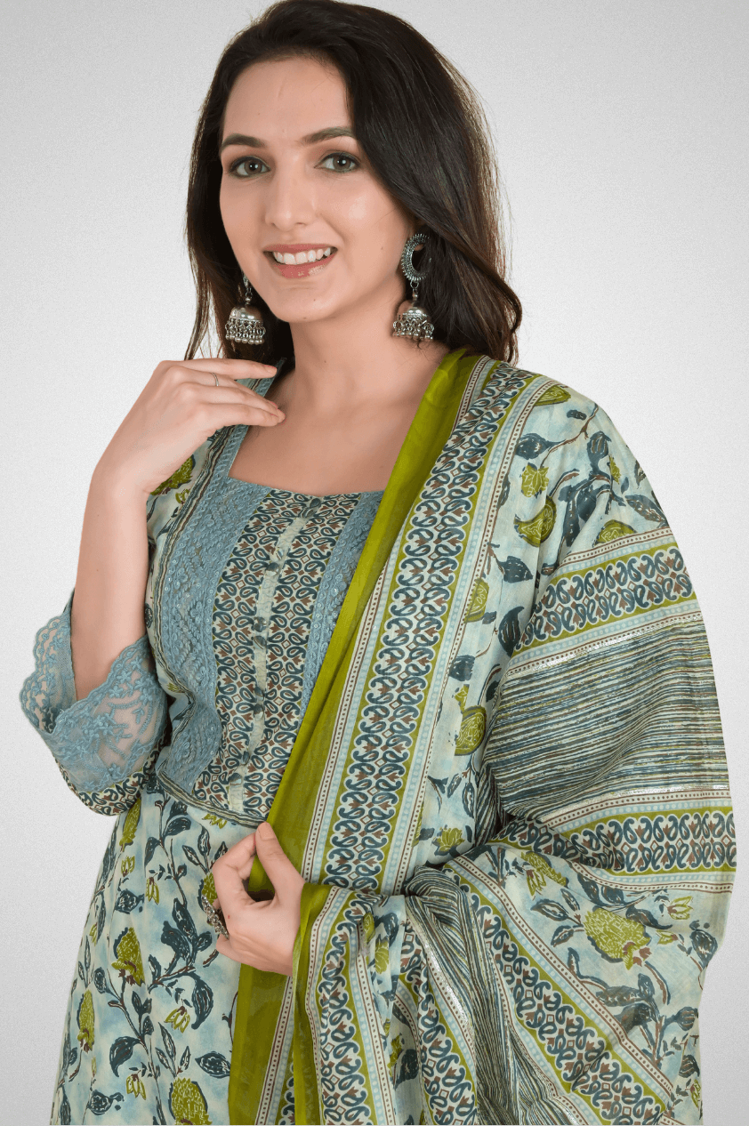 Elevate Your Ethnic Style: Buy Exquisite Block Print Suit Sets Online at Mriganka