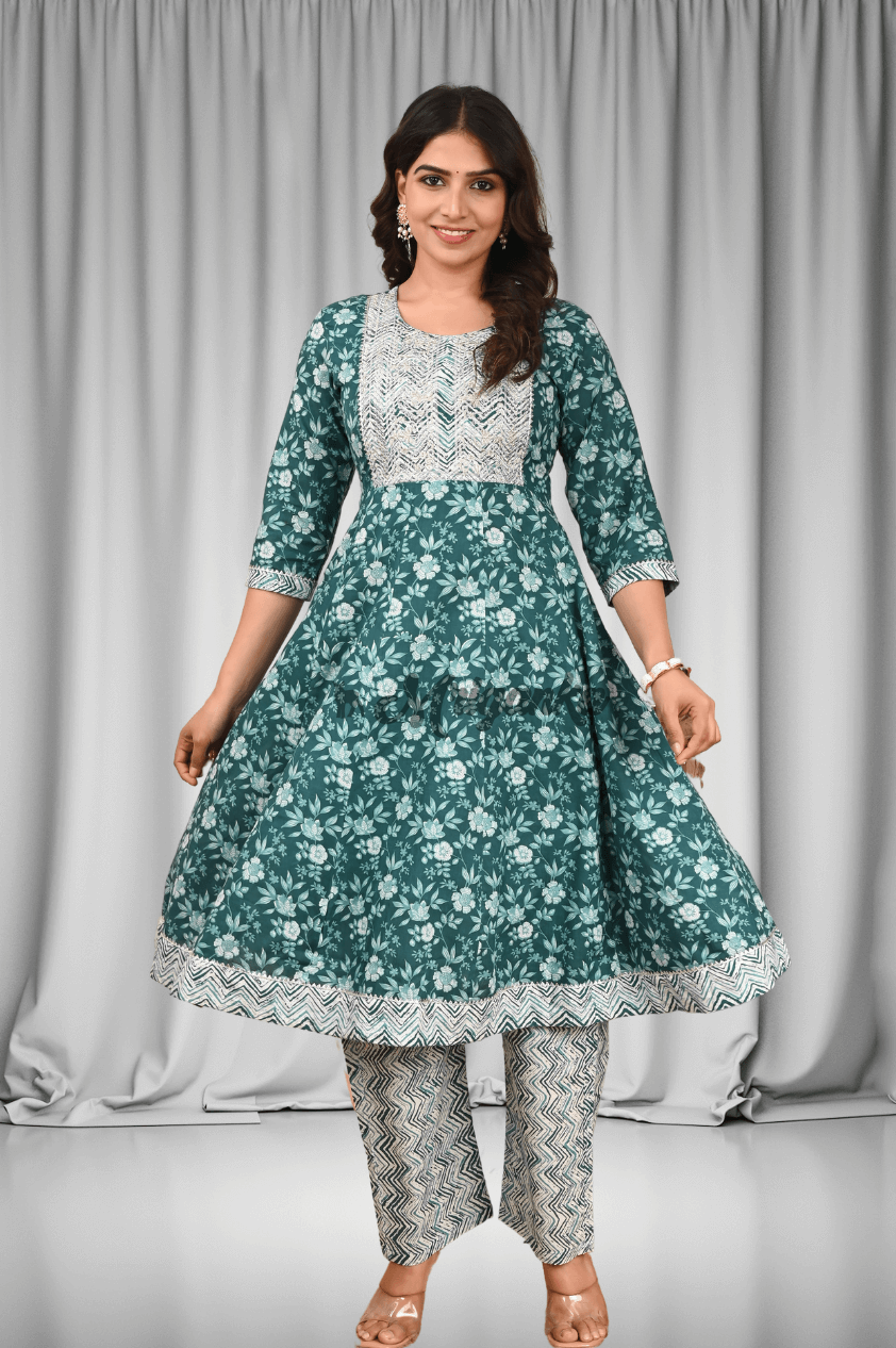 Anarkali Suit Set | Embroidery | Bijiya Work- Buy at Mriganka
