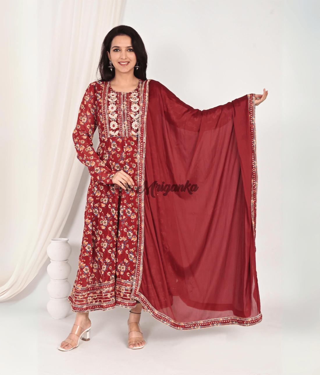 Shop Exquisite Anarkali Dupatta Sets Online at Mriganka | Georgette Fabric