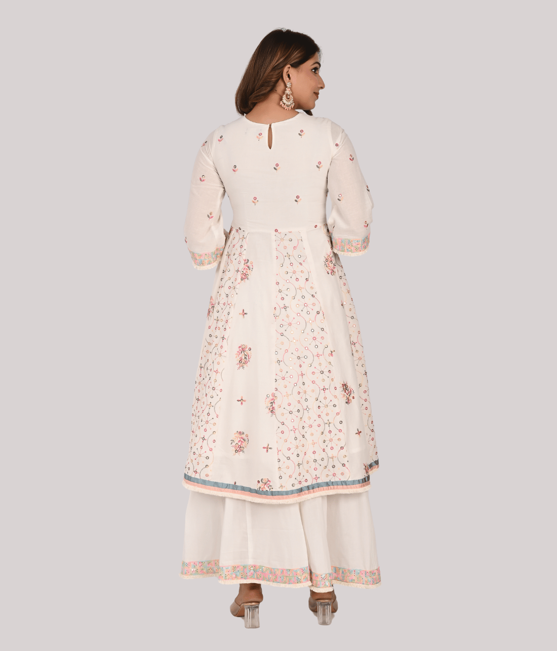Elegant Anarkali with Front Slit Palazzo Set - Shop Now at Mriganka