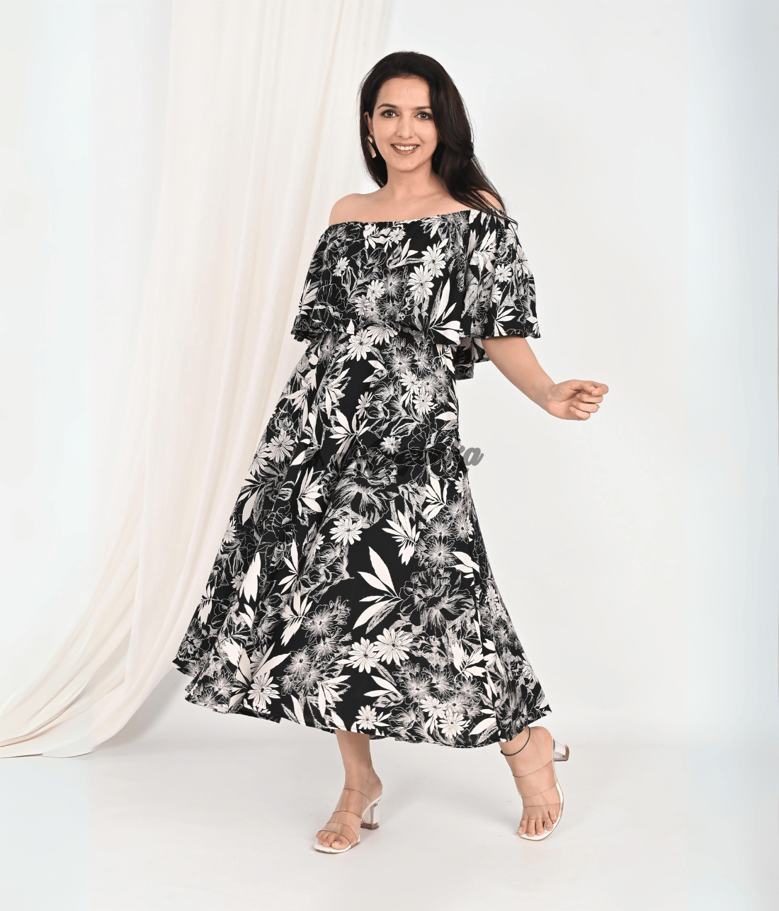 Off Shoulder Floral Dress